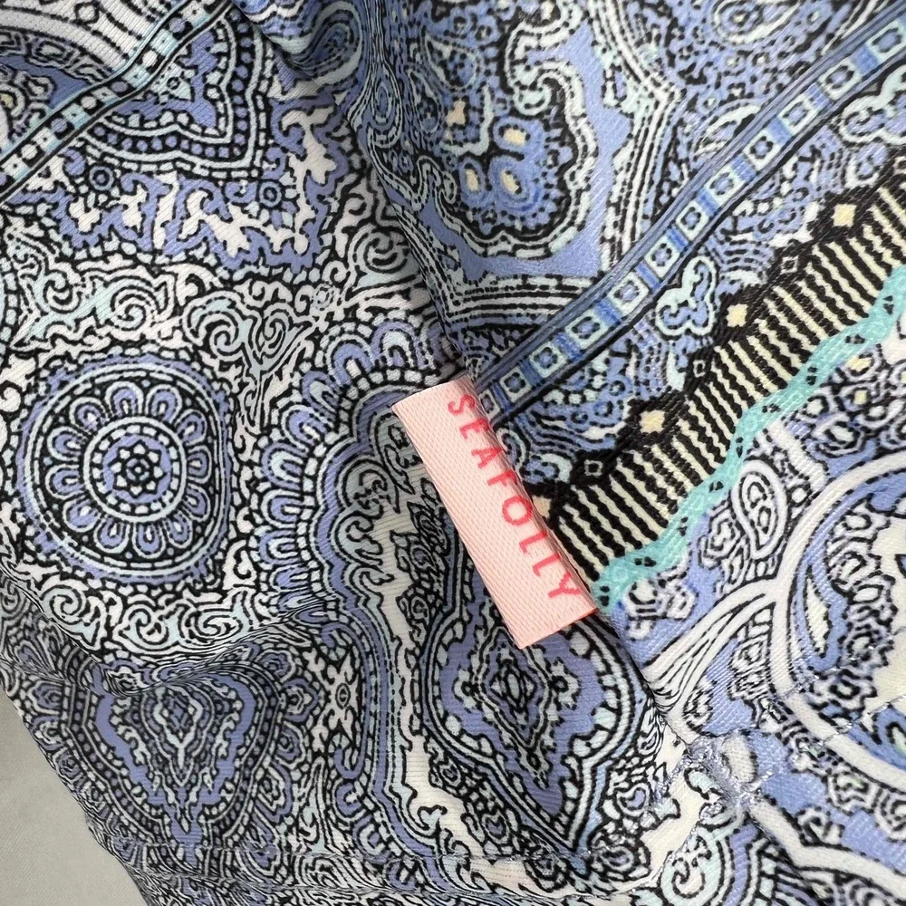 Seafolly Blue Paisley‎ Rashguard Short-Sleeve Swim Shirt Kids Size 12